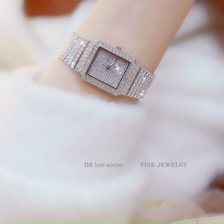 Đồng hồ bs vuông full đá sieu me đẹp