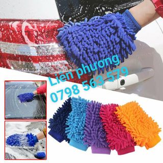 Bao tay rửa xe hơi, găng tay lau xe ô tô, xe máy Anihooky