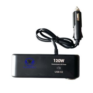 Tẩu sạc ô tô, bộ chia sạc ô tô có dây 03 tẩu 02 usb 01 tẩu thuốc cao cấp Anihooky