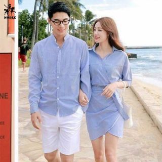 Set đồ đôi nam nữ thiết kế thanh lịch dự tiệc, du lịch thời trang Miamo TN53 (Kèm ảnh thật)