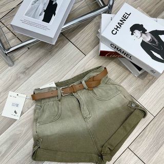 QUẦN SOOC JEANS LOANG CẠP CAO