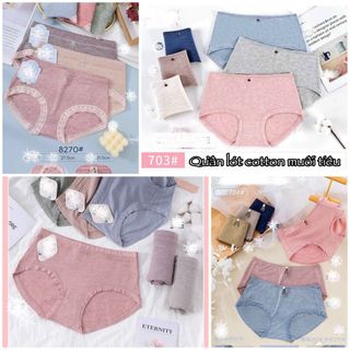 Quần lót cotton muối tiêu họa tiết nhẹ nhàng phom to 45-65kg mặc vừa co giãn thấm mồ hôi [GIAO MẪU NGẪU NHIÊN]
