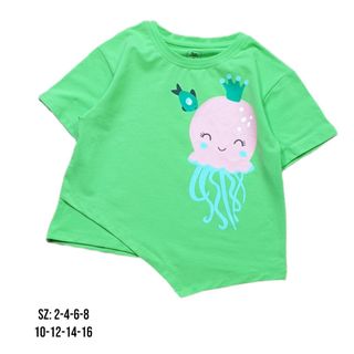 Áo thun bé gái lệch tà