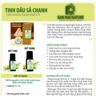 Tinh dầu sả chanh 100ml - Ban mai nature - Có bảo hành