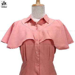 Set đồ đôi nam nữ couple sơ mi nam - đầm vai bèo phong cách châu âu thời trang Miamo NB76 (Kèm ảnh thật)