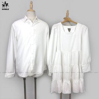 Set đồ đôi áo sơ mi nam - váy babydoll nữ cực xinh thời trang Miamo TN23 (Kèm ảnh thật)