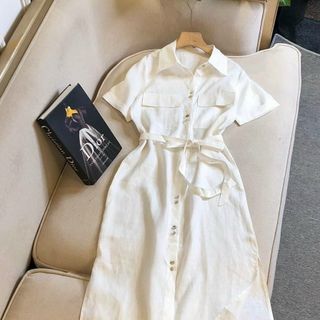 Đầm Sơ Mi Trơn Cực Xinh Phong Cách Thời Trang Hàn Quốc TK025 (có ảnh thật) giá sỉ