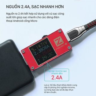 Dây sạc cáp sạc nhanh AKM/AKC-020 Dài 2M Type-C/ Micro ACOME Cáp Dù Bền Chắc - Bảo hành 12 tháng BenZ Store