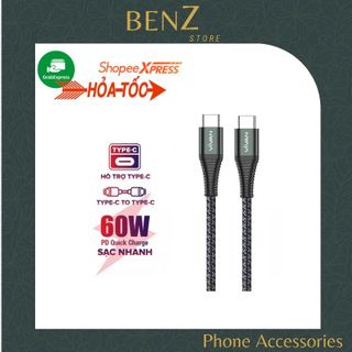 Cáp Sạc Nhanh VIVAN KPD100S Chống Gãy Type-C to Type-C 100cm Chuẩn Sạc NhanhPD 60W BenZ Store