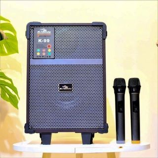 Loa kéo karaoke Kiomic K99 2 tấc 2 mic không dây chính hãng [BH 6 tháng]
