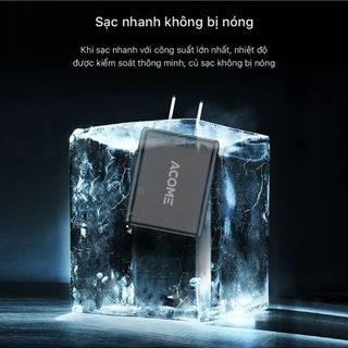 Cốc Sạc Nhanh Acome AC03U 2 Cổng USB Tương Thích Iphone iPad Samsung Oppo Xiaomi Bảo Hành 12 Tháng BenZ Store