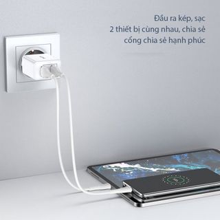 Cốc Sạc Củ Sạc ACOME AC03 2 Cổng USB Sạc Nhanh 2.4A Tương Thích Với Các Dòng Điện Thoại Android iOS BenZ Store