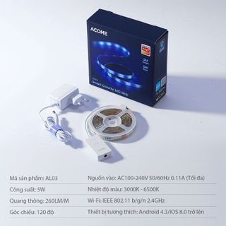 Đèn LED Dây Hiệu Ứng RGB Acome AL03 16 Triệu Màu Hiệu Ứng Thông Minh Công Suất 5W BenZ Store