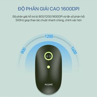 Chuột Không Dây ACOME AM300 2.4GHz Tĩnh Âm Không Gây Ồn Tặng Kèm Pin Kiểu Dáng Xinh Xắn - BẢO HÀNH 12 THÁNG BenZ Store