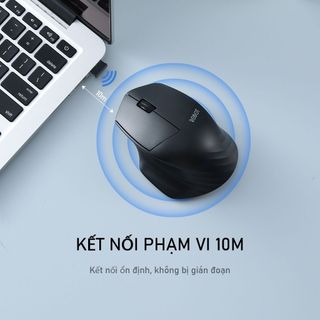 Chuột Không Dây Tĩnh Âm ROBOT M350 Kết Nối Bluetooth 3.0/5.0 & USB Nano 2.4 GHz - Độ Phân Phải 1600 DPI BenZ Store