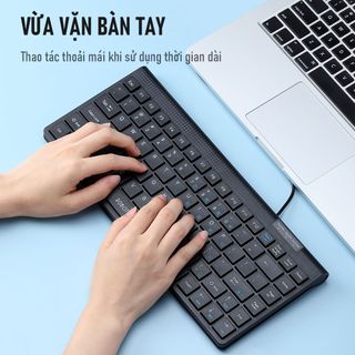 Bàn Phím Có Dây Mini ROBOT RK10 Nút Ấn Tĩnh Âm Không Gây Ồn - Nhỏ Gọn Thuận Tiện Mang Theo Bảo Hành 12 Tháng BenZ Store