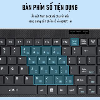 Bàn Phím Có Dây Mini ROBOT RK10 Nút Ấn Tĩnh Âm Không Gây Ồn - Nhỏ Gọn Thuận Tiện Mang Theo Bảo Hành 12 Tháng BenZ Store