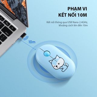 Chuột Tĩnh Âm Không Dây ROBOT M230 - Họa Tiết Hoạt Hình Trẻ Trung - Độ Phân Giải 1600 DPi BenZ Store