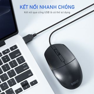 Chuột Quang Có Dây ROBOT M120 Độ Phân Giải 1000 DPI Dùng Trong Văn Phòng - Bảo Hành 12 Tháng BenZ Store