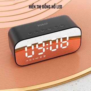 Loa Bluetooth ROBOT RB560 Kiêm Đồng Hồ Báo Thức Màn Hình LED Tráng Gương - Hỗ Trợ Thẻ Nhớ/ FM Bảo Hành 12 Tháng BenZ Sto