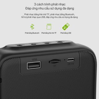 Loa Bluetooth Mini 5.0 ROBOT RB100 Âm Thanh Cực Đỉnh Pin Lâu - Hỗ Trợ Nghe Nhạc Bằng Thẻ Nhớ TF & USB BenZ Store