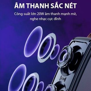 Loa hát Karaoke Bluetooth mini kèm Micro ngoài trời hiệu ứng LED ROBOT RB490 Công Suất 20W Nghe Nhạc Cực Đỉnh BenZ Stor