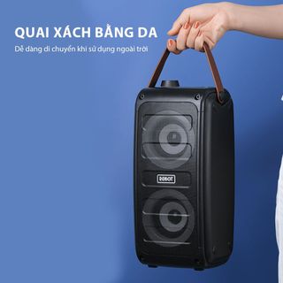 Loa hát Karaoke Bluetooth mini kèm Micro ngoài trời hiệu ứng LED ROBOT RB490 Công Suất 20W Nghe Nhạc Cực Đỉnh BenZ Stor