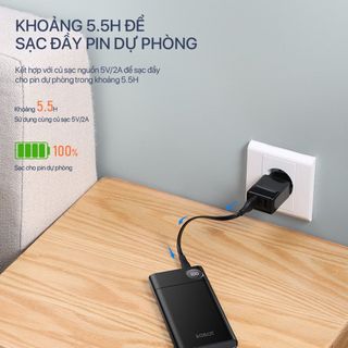 Pin Sạc Dự Phòng 10.000mAh ROBOT RT190 LED Hiển Thị PIN - 1 Output & 2 Input MircoUSB/ Type-C Benz Store