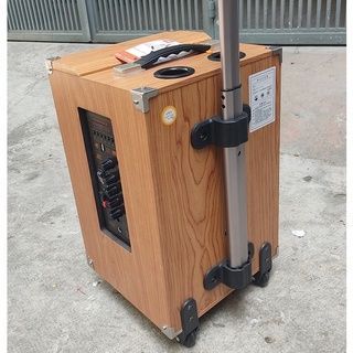 Loa kéo di động JBZ 0803 bass 2 tấc, Thùng gỗ 2 micro không dây karaoke [BH: 6 tháng]