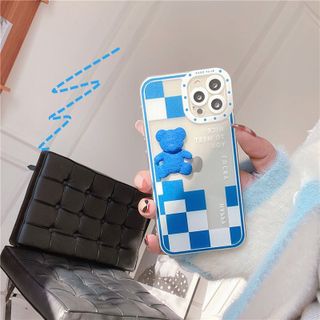 Ốp lưng iphone bảo vệ camera Gấu xanh caro7plus/8/8plus/xs/11/12/13/pro/max/plus/promax BenZ Store