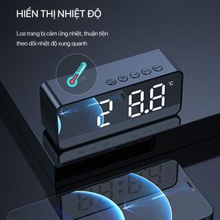 Loa Bluetooth mini Kiêm Đồng Hồ Báo Thức ROBOT RB150 Màn Hình LED Hỗ Trợ Nghe FM, Thẻ Nhớ BenZ S