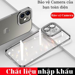 Ốp lưng trong suốt không ố vàng viền màu, Iphone Xs max sang trọng X/Xs/11/11pro/11promax/12/12pro/12promax/13/13p/13pm