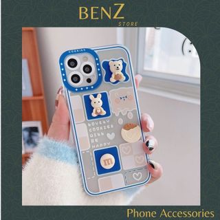 Ốp lưng iphone bảo vệ camera Thỏ xanh caro 7plus/8/8plus/xs/11/12/13/pro/max/plus/promax BenZ Store giá sỉ