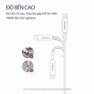 Cáp Sạc Nhanh KCL100S 100cm Chuẩn Sạc Nhanh PD 20W Chống Gãy BenZ Store