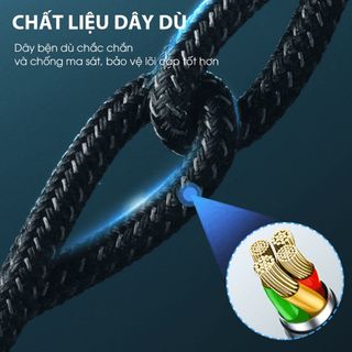 Cáp Sạc Nhanh Đa Năng 3 in 1 RYT120 Dài 1.2m Dây Chống Rối BenZ Store