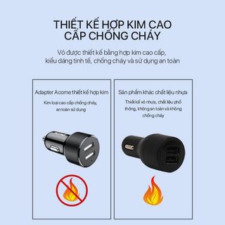Tẩu Sạc Ô Tô Cốc Sạc Xe Hơi ACOME ACC03 2 Cổng USB Sạc Nhanh 2.4A Chỉ Báo Đèn LED BenZ Store