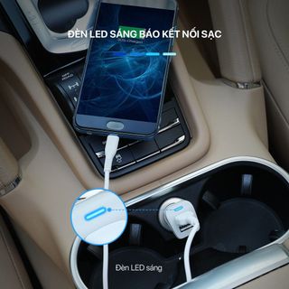 Tẩu Sạc Ô Tô Cốc Sạc Xe Hơi ACOME ACC03 2 Cổng USB Sạc Nhanh 2.4A Chỉ Báo Đèn LED BenZ Store