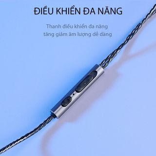 Tai Nghe Nhét Tai Chính Hãng Dây Dù VIVAN Q12 Cổng Kết Nối Chữ L 3.5mm Tích Hợp Micro Đàm Thoại BenZ Store
