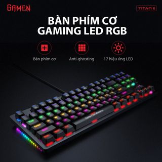 Bàn phím cơ Gamen Titan II game thủ đèn LED RGB phím bấm bền màu cho máy tính laptop BenZ Store