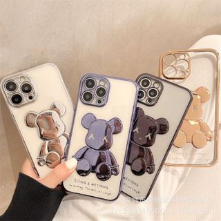 Ốp lưng gấu bearbrick, ốp silcon 7/7plus/8/8plus/x/xr/xsMax/11/12/13/pro/max/plus/promax viền mạ đẹp BenZ Store