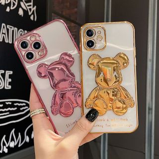 Ốp lưng gấu bearbrick, ốp silcon 7/7plus/8/8plus/x/xr/xsMax/11/12/13/pro/max/plus/promax viền mạ đẹp BenZ Store