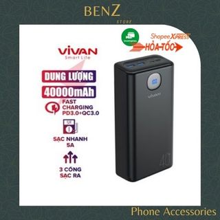 Cục pin sạc dự phòng tương thích Ip Samsung Xiaomi Oppo, dung lượng 30000mah - 50000mah chính hãng Vivan B40 BenZ St