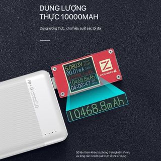 Pin Sạc Dự Phòng Chính Hãng 10000mAh VIVAN VPB-M10 Sạc Nhanh Chuẩn PD/QC3.0 18W 2 Output 2 Input BenZ Store