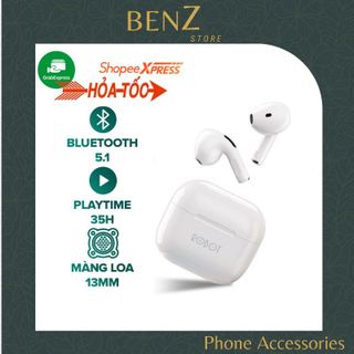 Tai Nghe Bluetooth True Wireless ROBOT Airbuds T50 Semi InEar Chống Nước IPX4 Playtime 35h BenZ Store giá sỉ