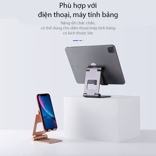 Giá Đỡ Điện Thoại Máy Tính Bảng Ipad Gấp Gọn Kim Loại Xoay 270° Siêu Nhẹ VIVAN VH01 Kích thước 126x 78 x21mm