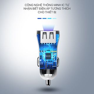 Sạc Xe Hơi ROBOT RT-C06 2 Cổng Ra USB Sạc Cùng Lúc 2 Điện Thoại Bảo Vệ Thông Minh BenZ Store