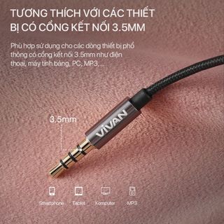 Tai Nghe Nhét Tai Chính Hãng VIVAN Q11S Âm Thanh HD Cổng Kết Nối 3.5mm Tích Hợp Micro Đàm Thoại BenZ Store