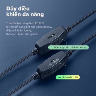 Loa Vi Tính ACOME A12 Gaming Loa Máy Tính Hiệu Ứng Đèn LED RGB Bass Mạnh Dùng Cho PC Laptop BenZ Store