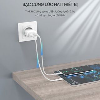 Củ sạc, Cốc Sạc Cổng USB ROBOT RT-K9/ RT-k7 2.1A Kèm Cáp Micro 1m Hàng Chính Hãng Bảo Hành 12 Tháng 1 Đổi 1 BenZ Store