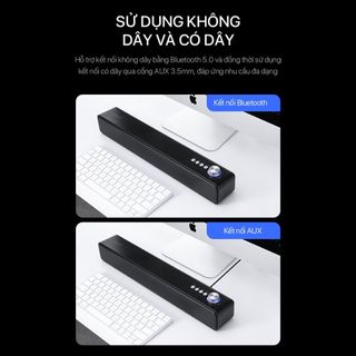 Loa Vi Tính Bluetooth Soundbar ROBOT RB480 Công Suất 10W Pin 1200mAh Bass Trầm Mạnh Mẽ BenZ Store